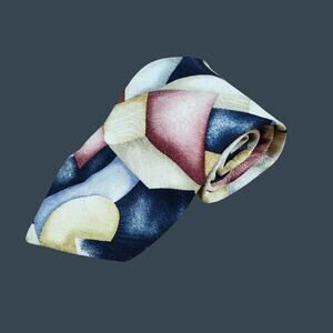 Austin Grey Geometric Print Mens Tie 57.5" X 3.75" Multicolor Polyester Necktie